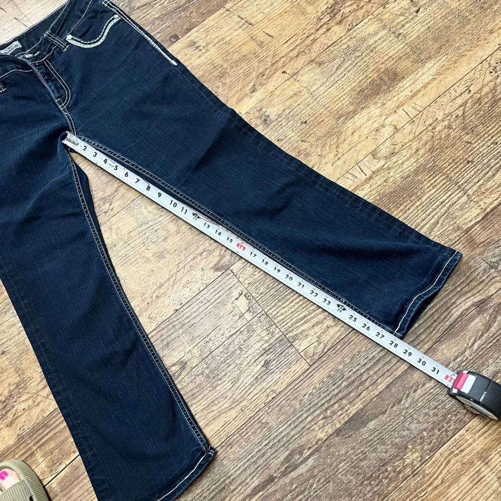 Daytrip Virgo Bootcut Jeans Dark Wash Contrast Stitch Size 31R DBK607